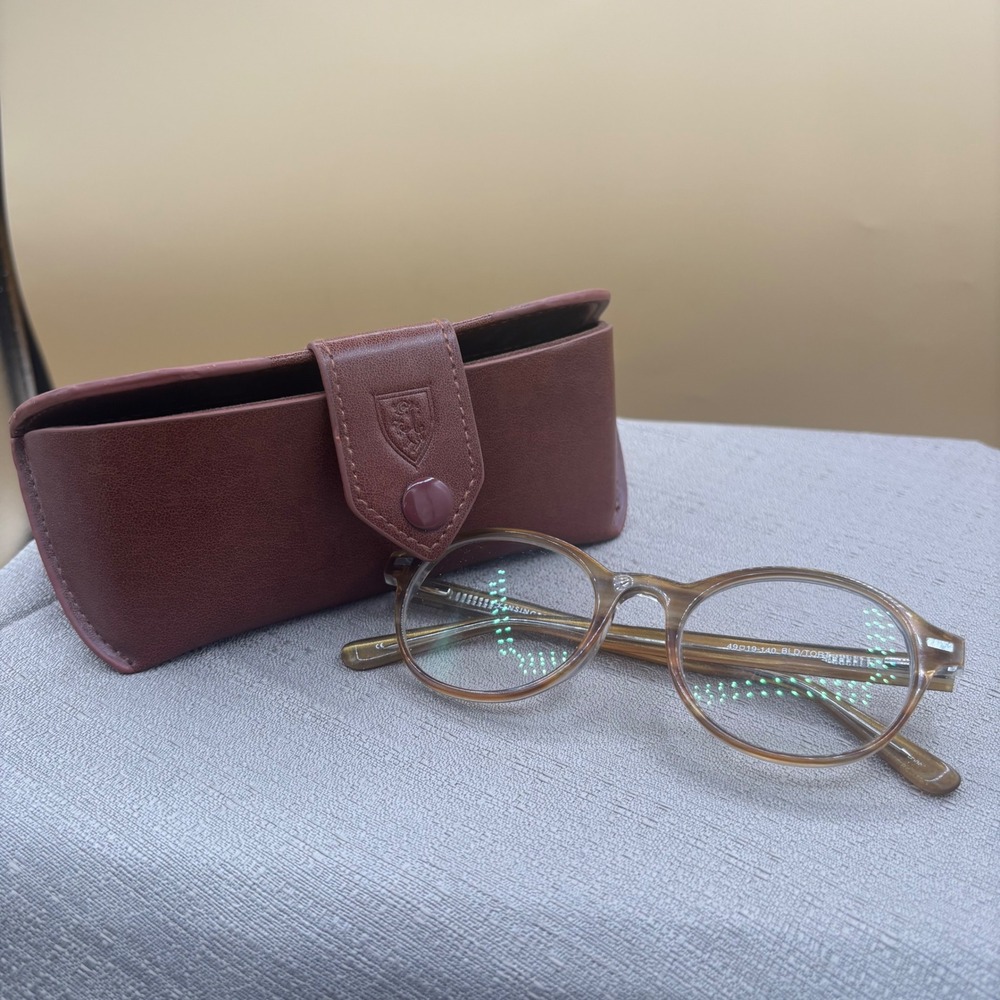 Kensington P3 Eyeglass Frames Blonde Tortoise Round‎ Oval 49-19-140 VTG 90s Case